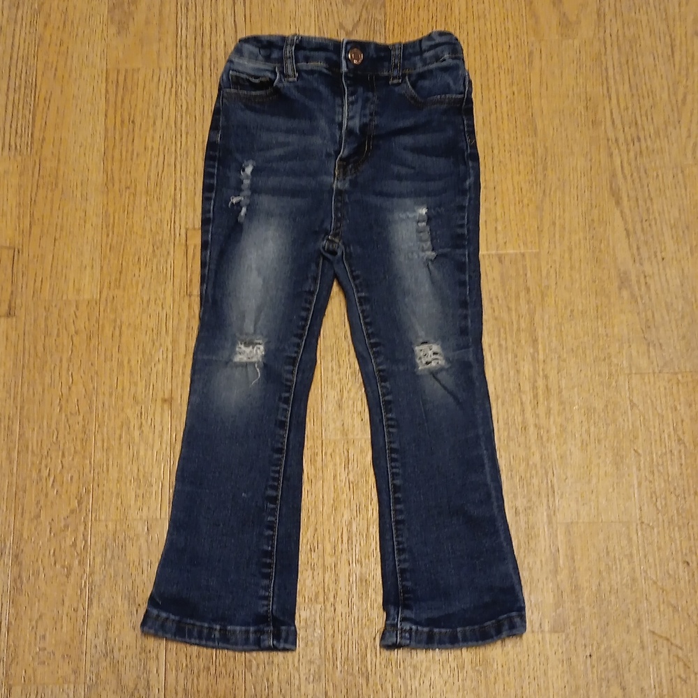 DENIM DIVA FLARE DESTROYED BLUE JEANS SIZE 4T